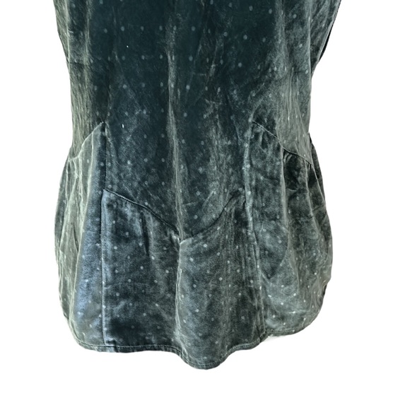 Marc Jacobs Moss Green Polkadot Velvet Peplum Tank Top - 6 - Picture 3 of 10